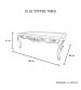 Lille Oak Wood Plywood Veneer White Washed Finish Coffee Table